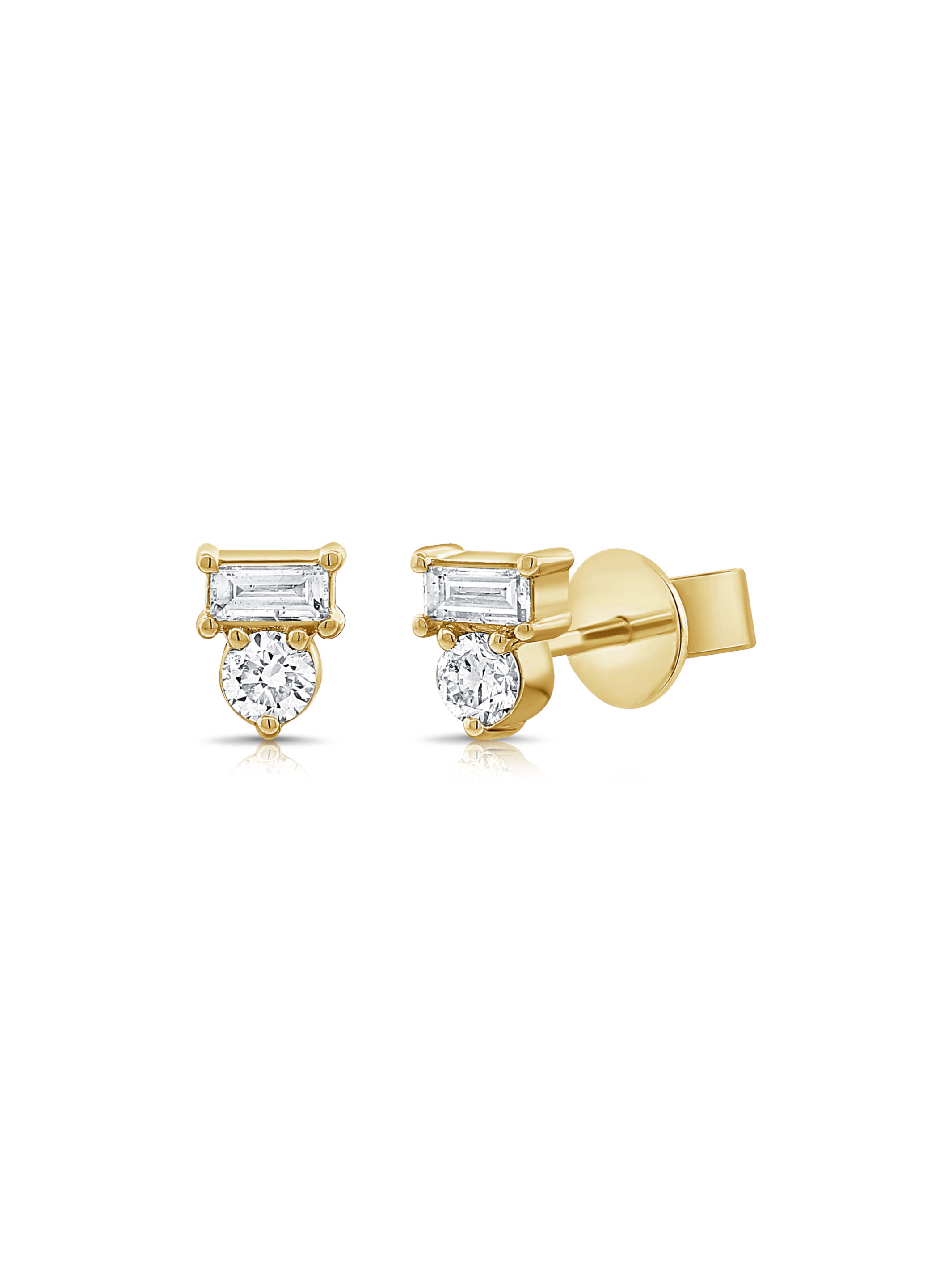 Vivi Mixed Shape Stud Earrings 14K