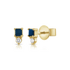 Brittney Stud Earrings - Blue Sapphire 14K