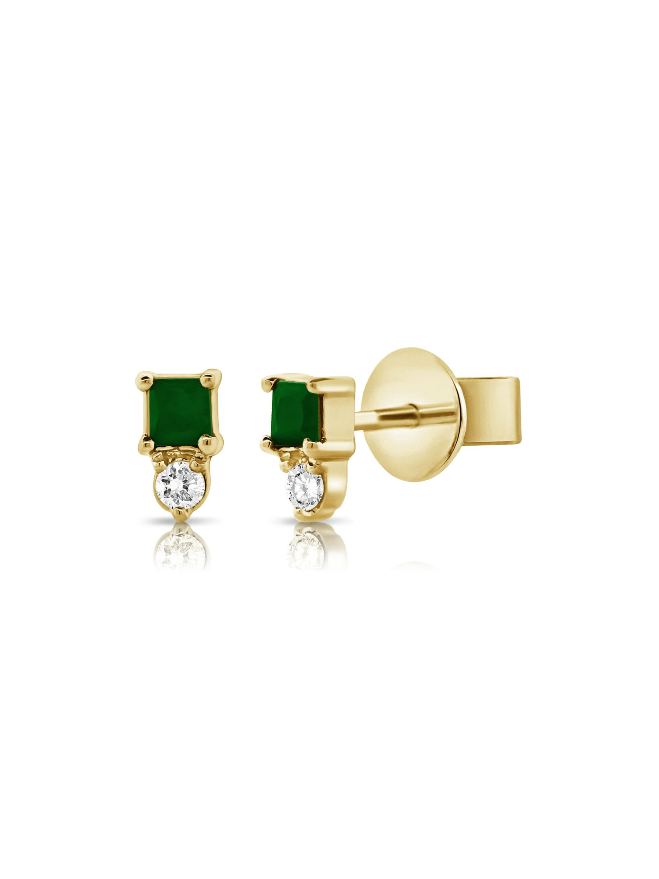 Brittney Stud Earrings - Emerald 14K