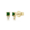 Brittney Stud Earrings - Emerald 14K