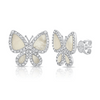 Brooke Butterfly Diamond Stud Earrings - Mother of Pearl 14K
