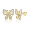 Brooke Butterfly Diamond Stud Earrings - Mother of Pearl 14K