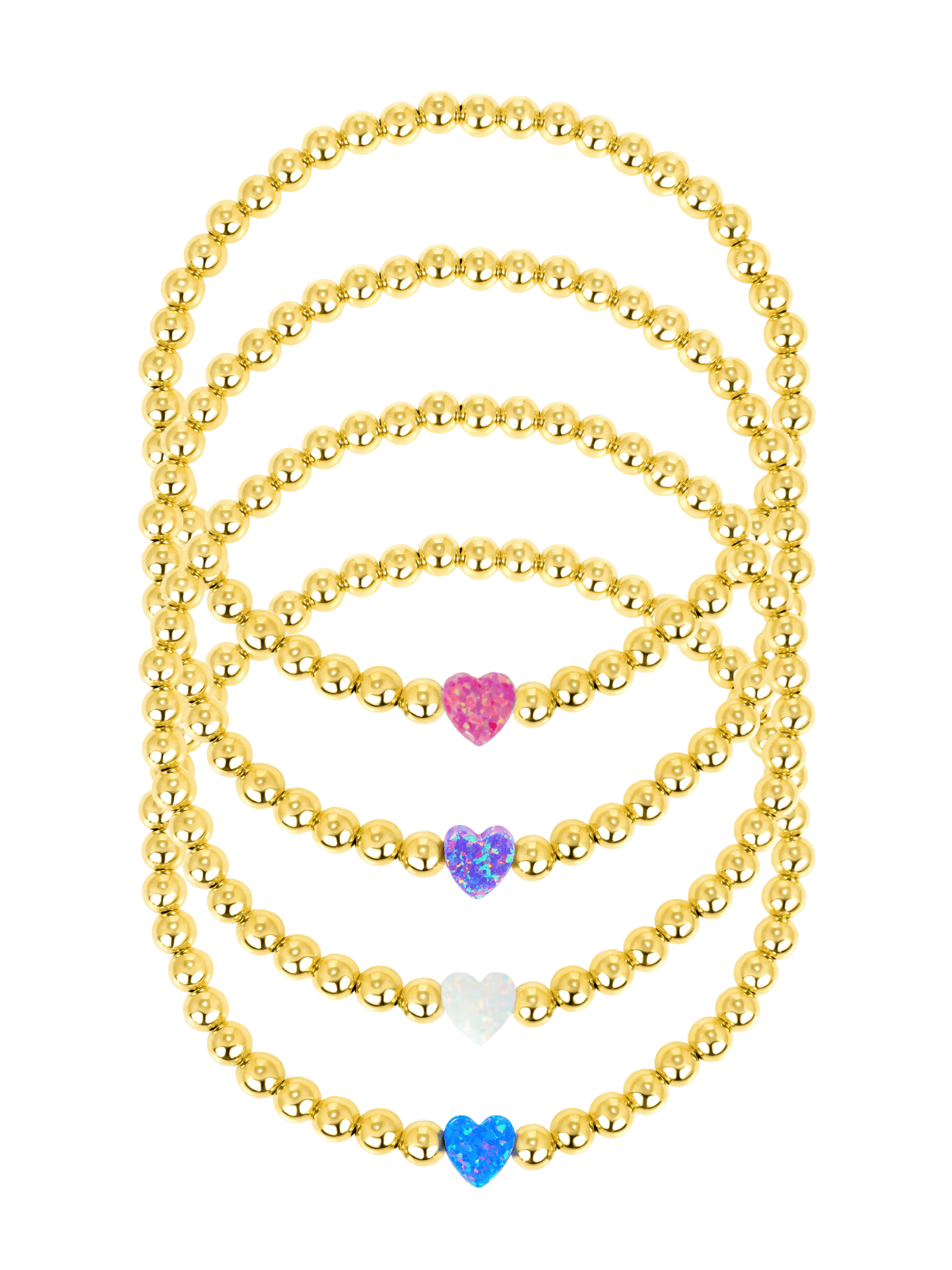 Opalite Heart Stretch Bracelet