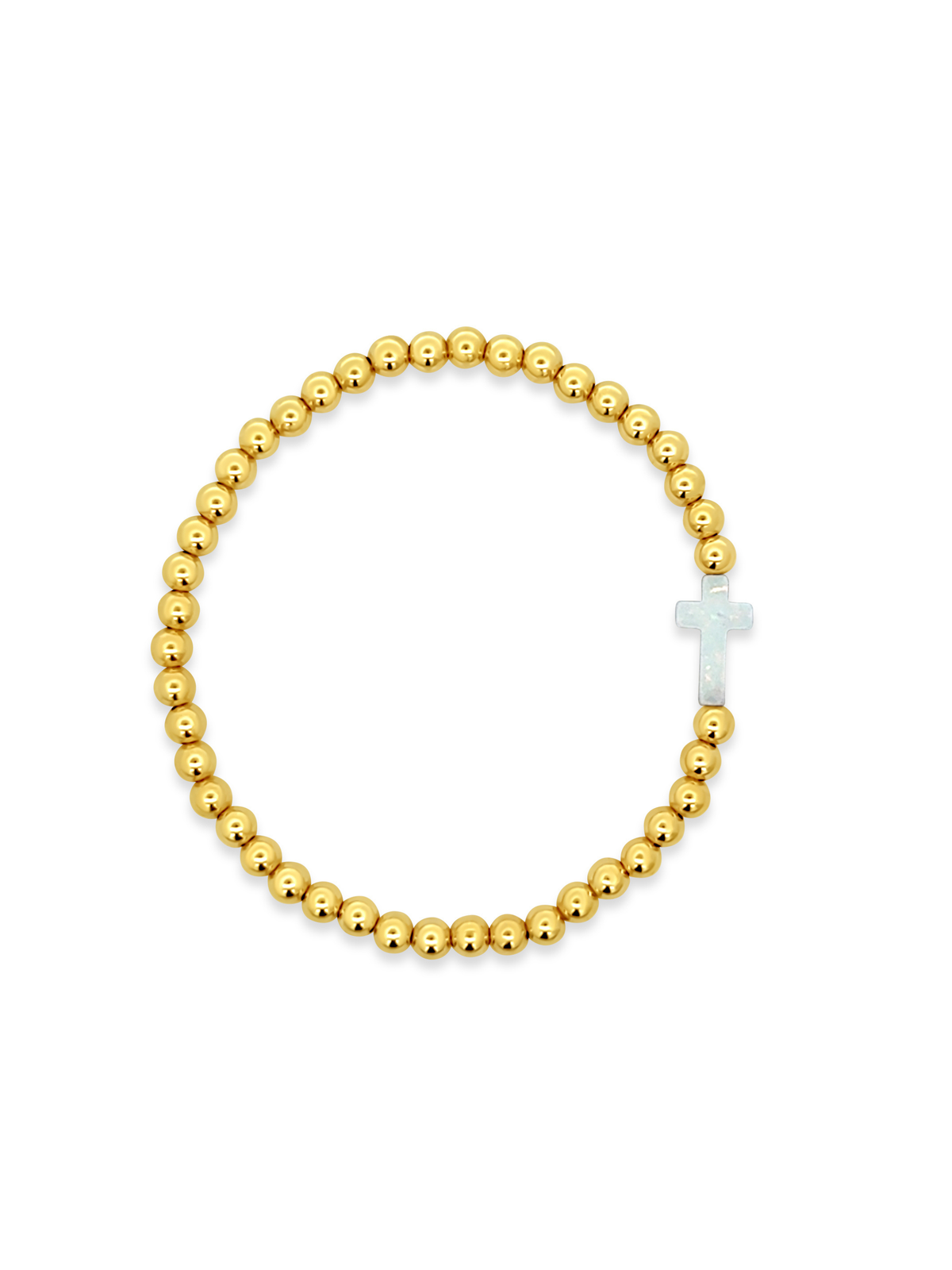 Opalite Cross Stretch Bracelet