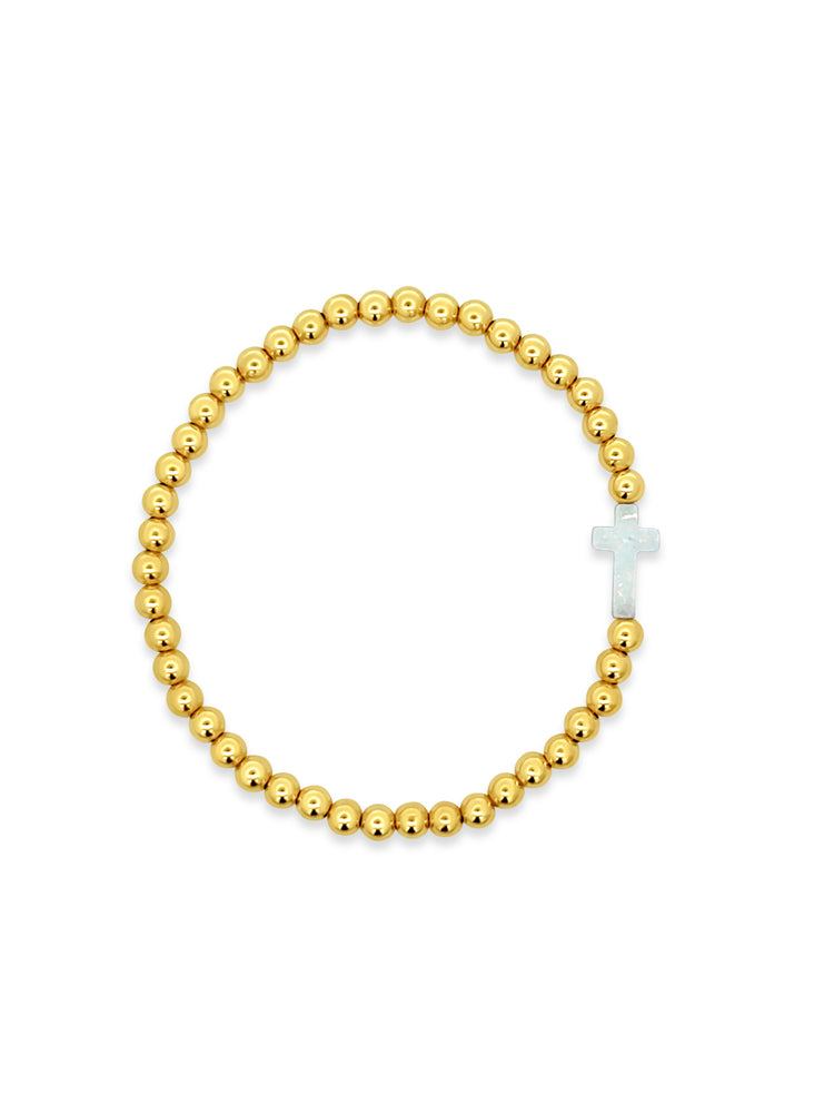 Opalite Cross Stretch Bracelet
