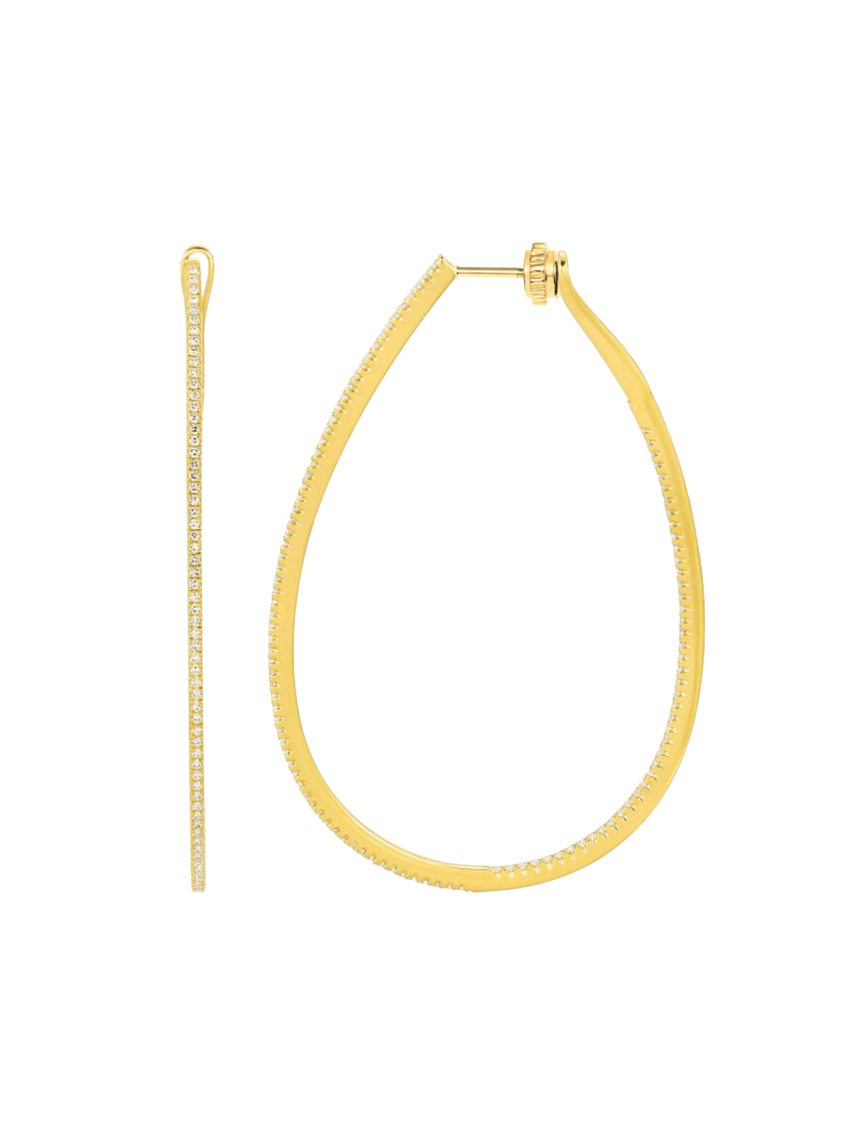 Ivy Inside Out Diamond Hoop Earrings 14K