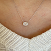 Oval Lab Diamond Pendant Necklace 14K
