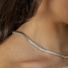 Oval Diamond Tennis Necklace 14K - Halfway