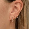 Triple Hoop Huggie Earrings 14K