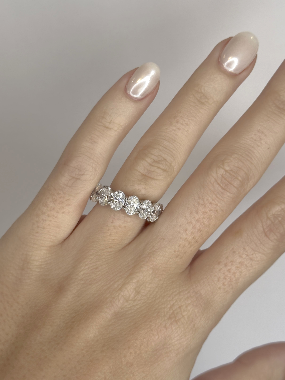 Oval Lab Diamond Eternity Ring 14K
