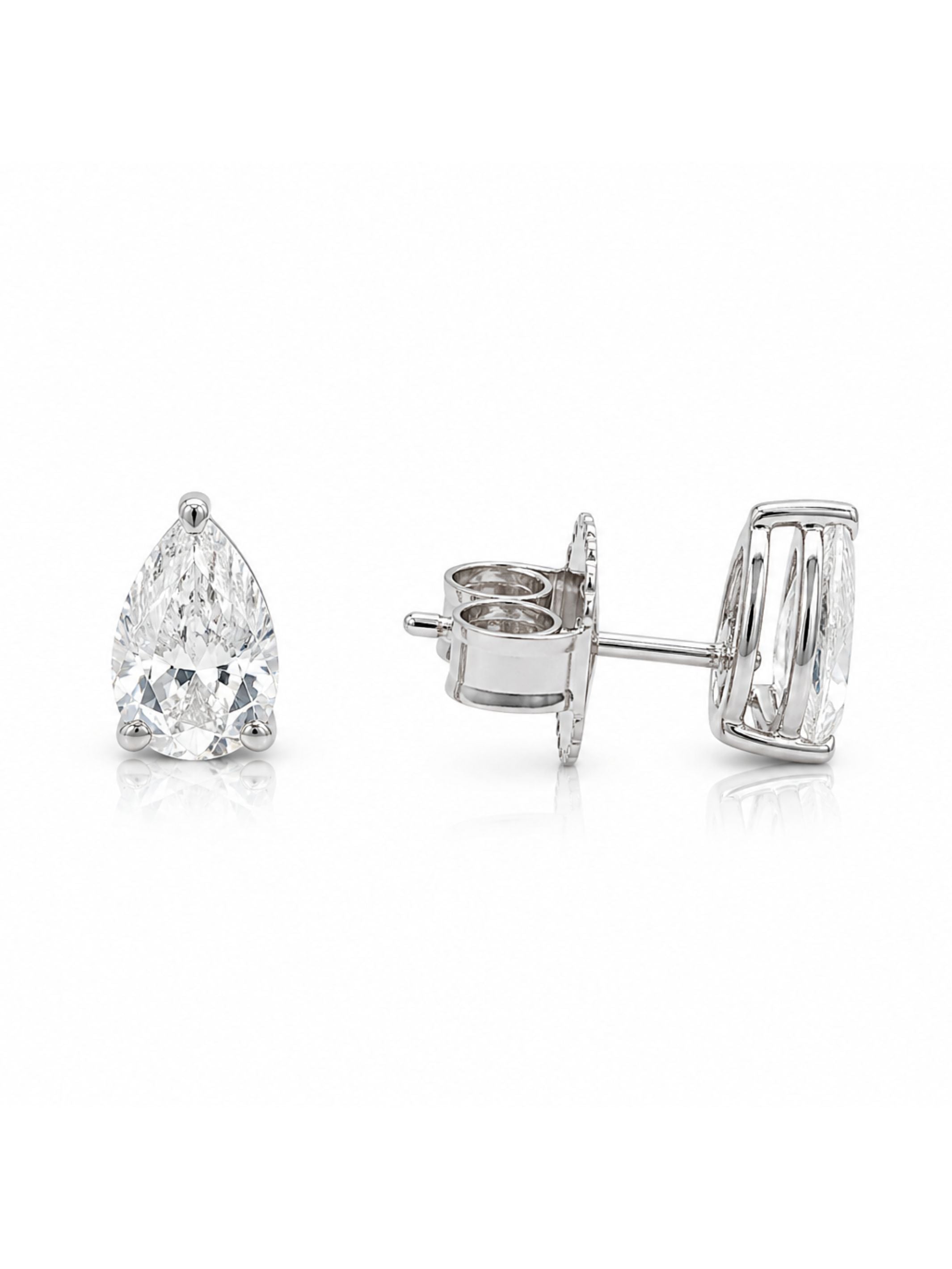 Paisley Pear Lab Diamond Stud 14K