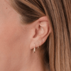 Mini Paperclip Diamond Huggie Earrings 14K