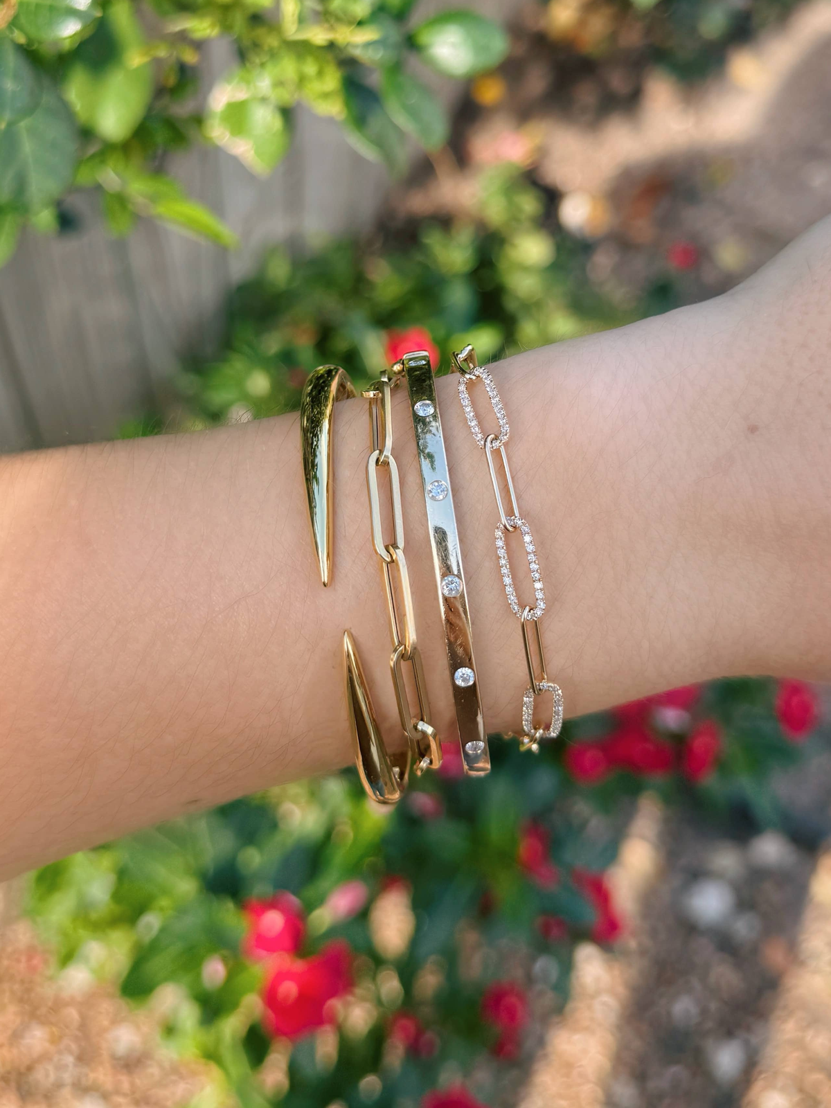 Zoey Paperclip Diamond Bracelet 14K