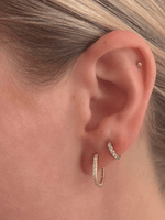 Paperclip CZ Huggie Earrings
