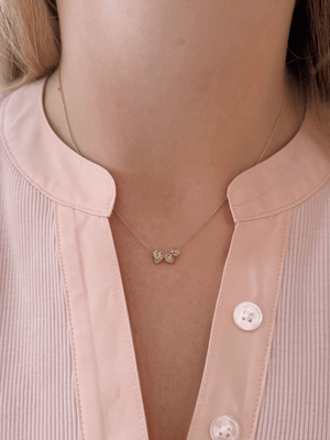 Triple Pear Diamond Necklace 14K
