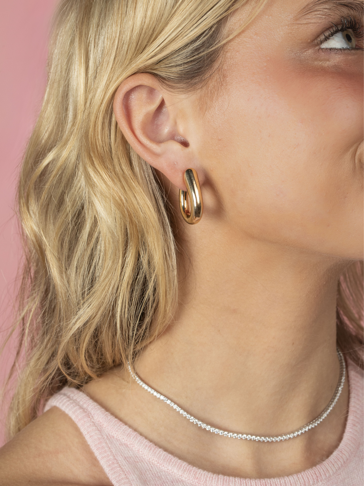 pear shaped gold hoop