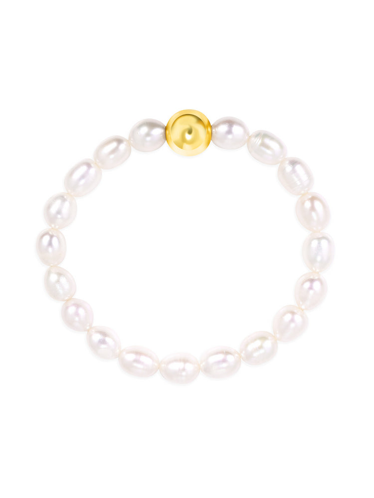 Ella Pearl Stretch Bracelet - Large