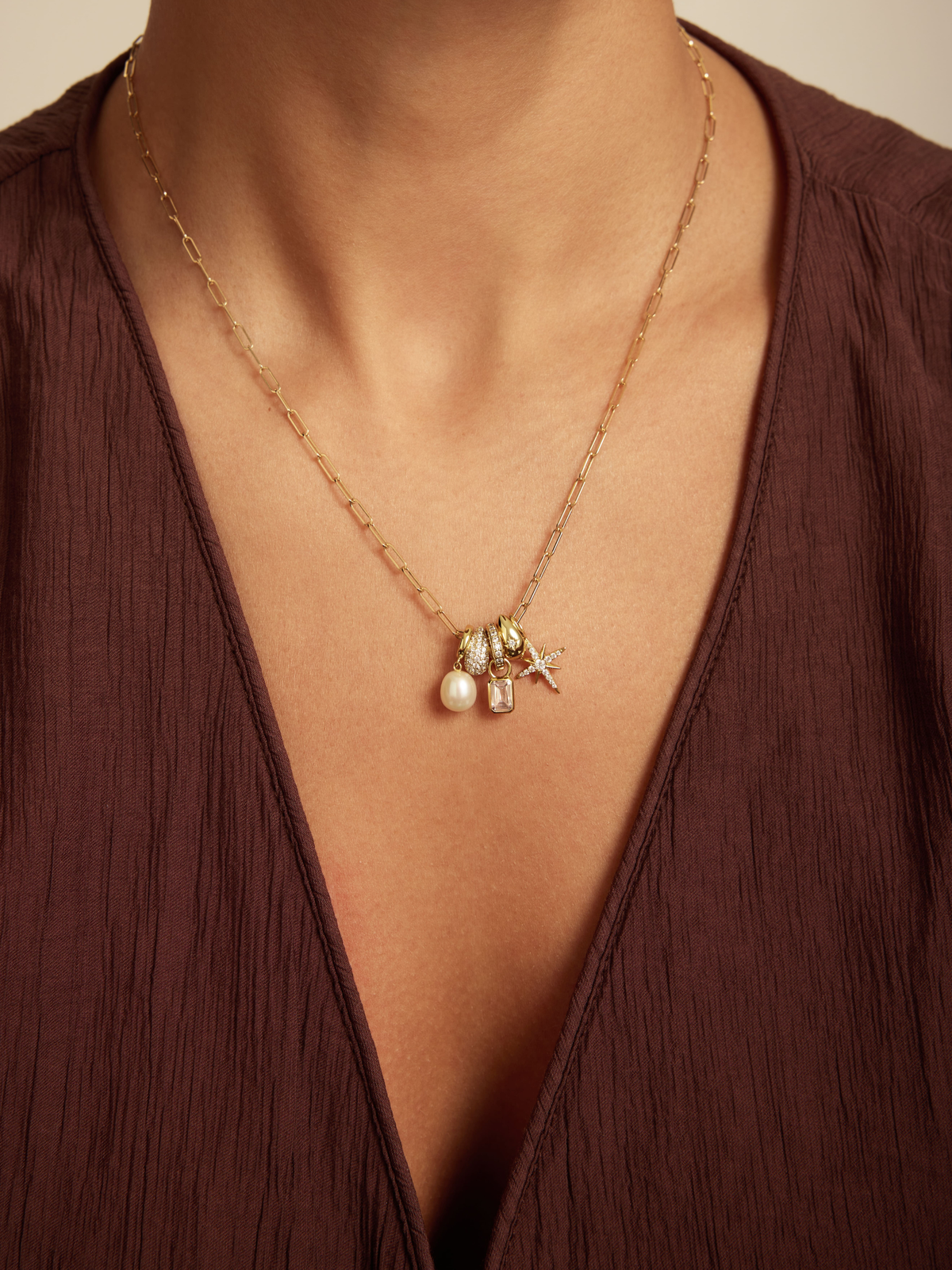 Lucy Triple Charm Necklace