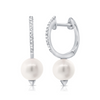 Pearl Drop Huggie Earring 14K