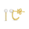 Chloe Pearl Huggie Earrings 14K