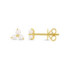 Trio Pearl Stud Earrings 14K