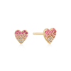 Pink Ombre Heart Stud Earrings 14k