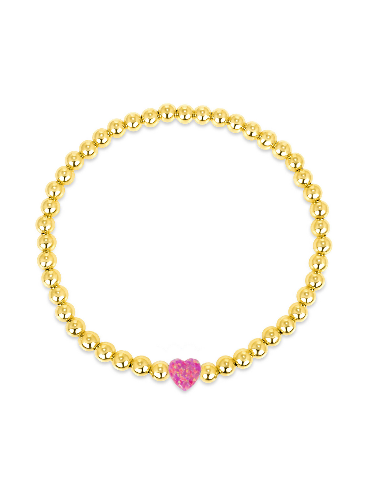 Opalite Heart Stretch Bracelet