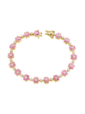 Image of: Flower Tennis Bracelet - Pink Sapphire 14K