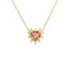 Jasmine Pink Sapphire Heart Necklace 14K