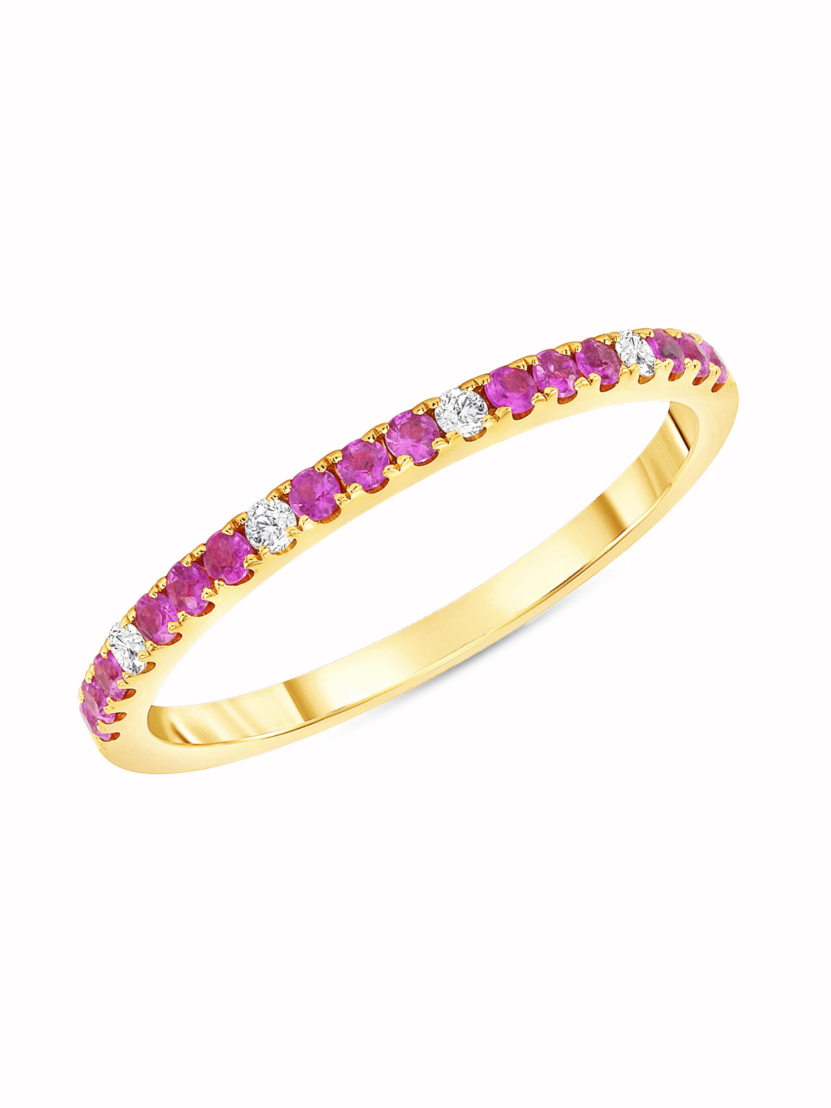 Prism Pink Sapphire Ring 14K