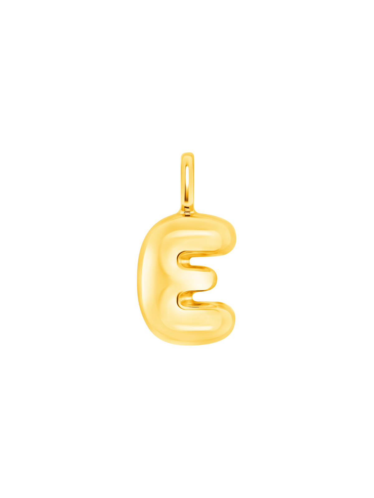 Puffy Initial Charm Necklace 14K
