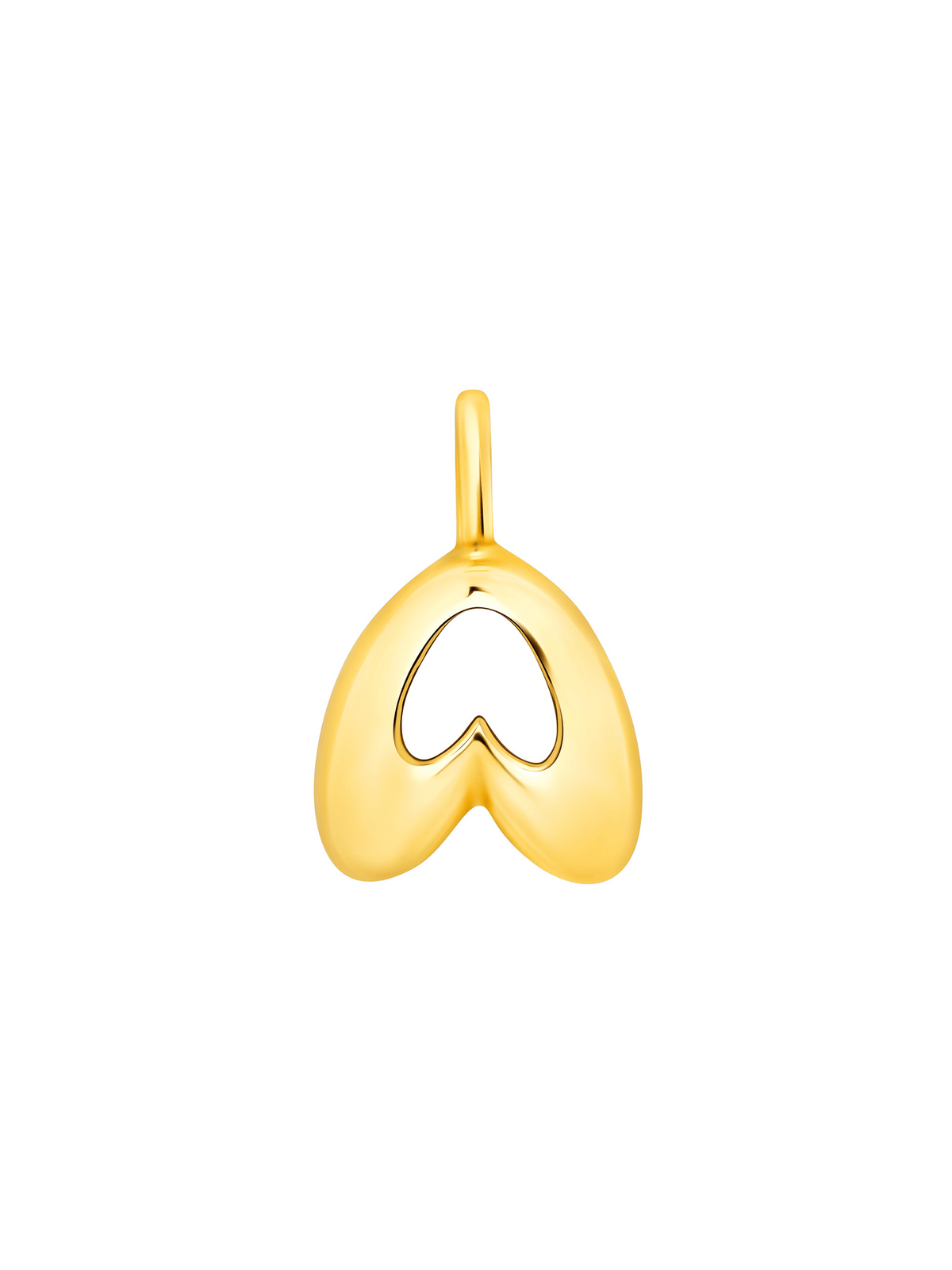 Puffy Initial Charm Necklace 14K