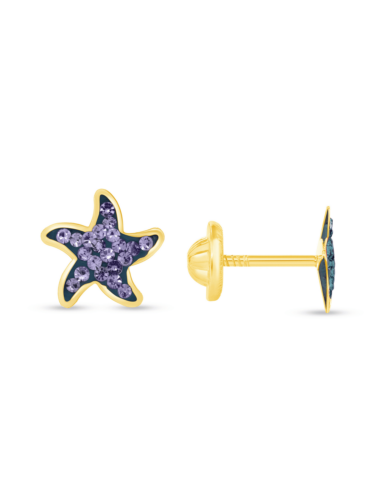 Kid Starfish Stud Earrings 14K