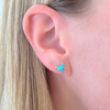 Kid Aqua Puzzle Piece Stud Earrings 14K