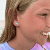 Kid Aqua Puzzle Piece Stud Earrings 14K