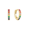 Rainbow CZ Huggie Earrings