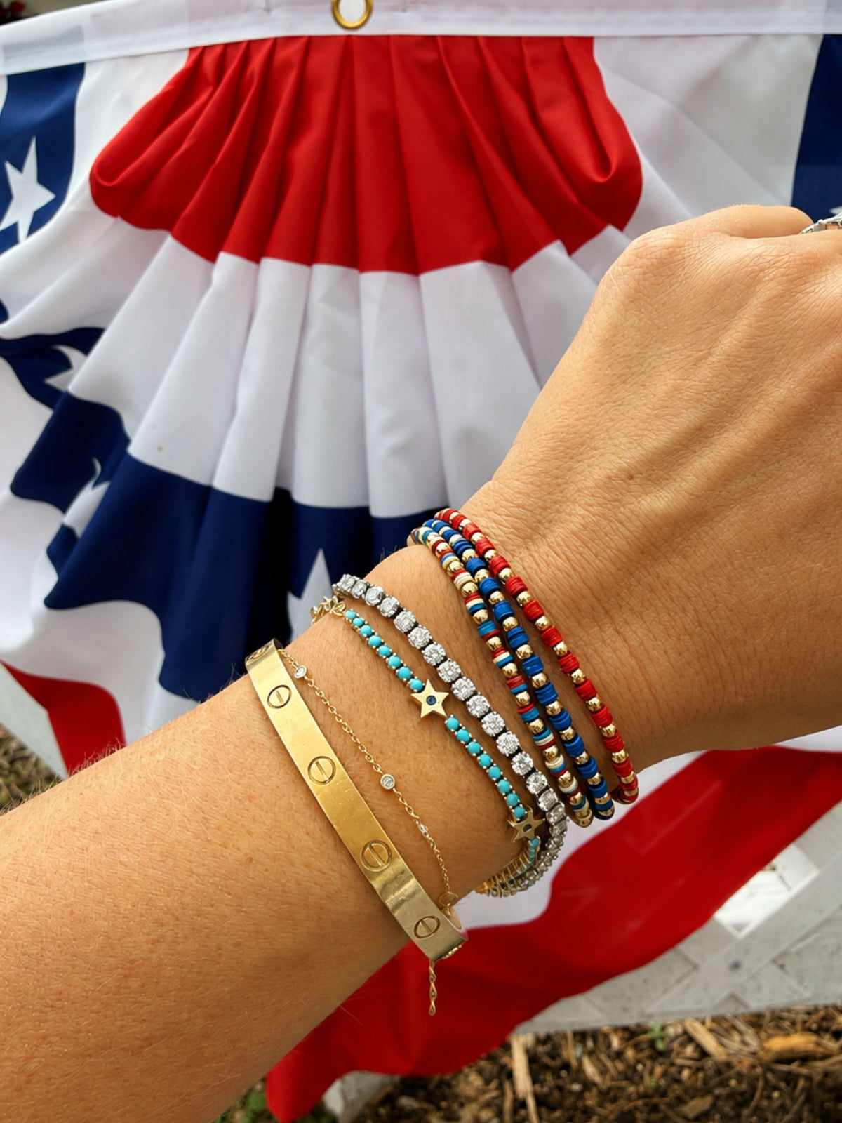 USA Stretch Bracelet Set