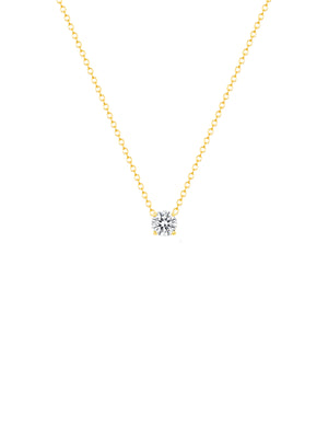 Round Diamond Necklace 14K