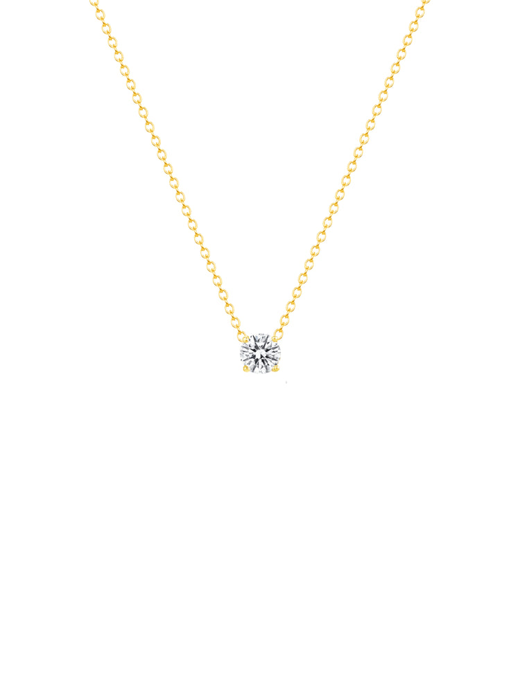 Round Diamond Necklace 14K
