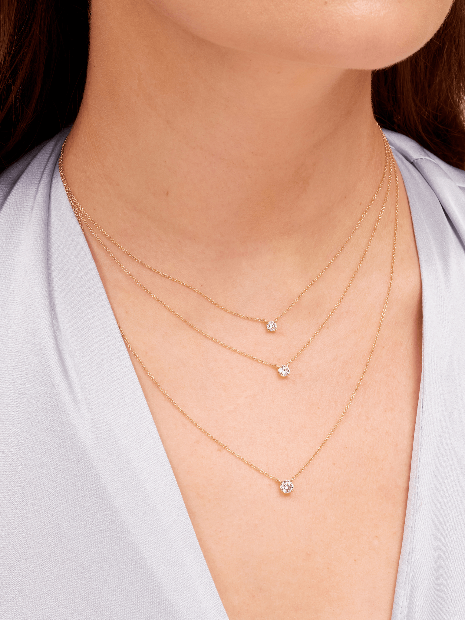 Round Diamond Necklace 14K Gold LeMel LeMel
