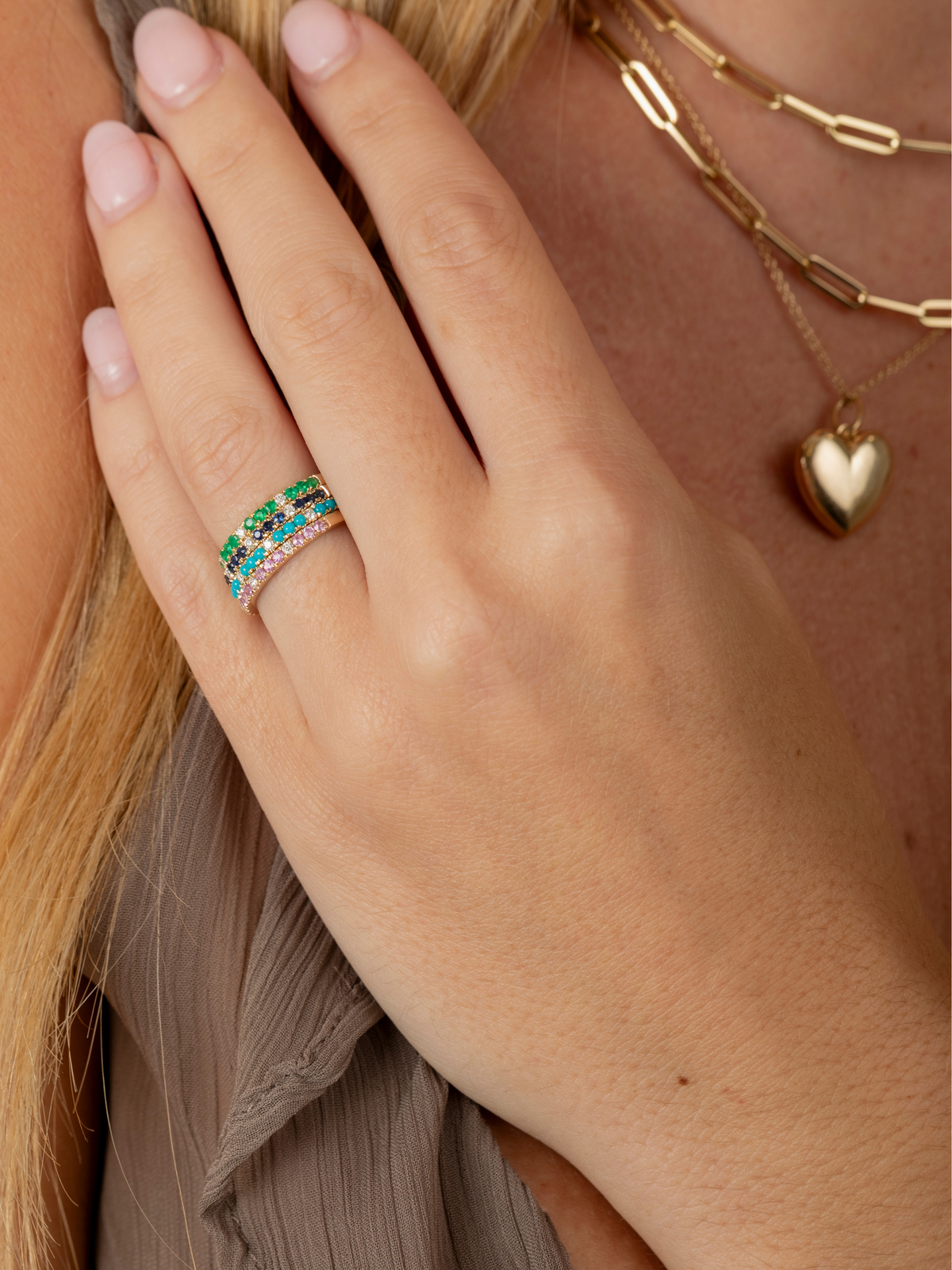 Prism Gemstone Ring 14K