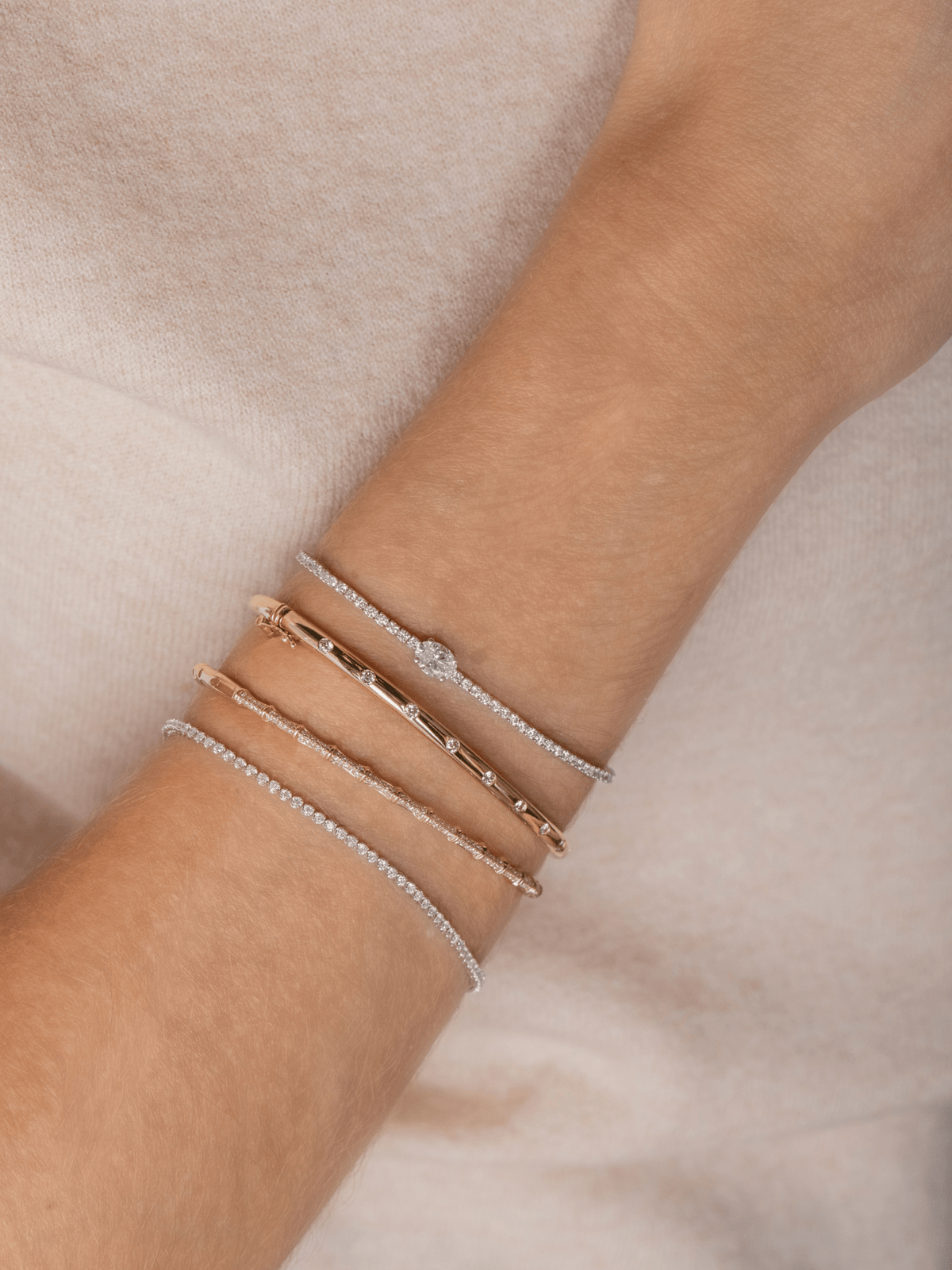 Simple Diamond Tennis Bracelet 14K - LeMel