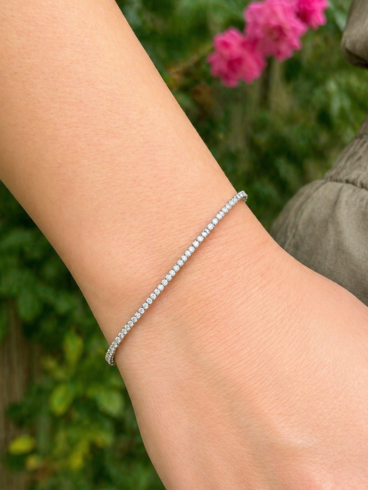 Simple Diamond Tennis Bracelet 14K
