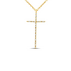 Skinny Diamond Cross Necklace 14K