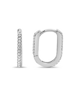 Paperclip CZ Huggie Earrings