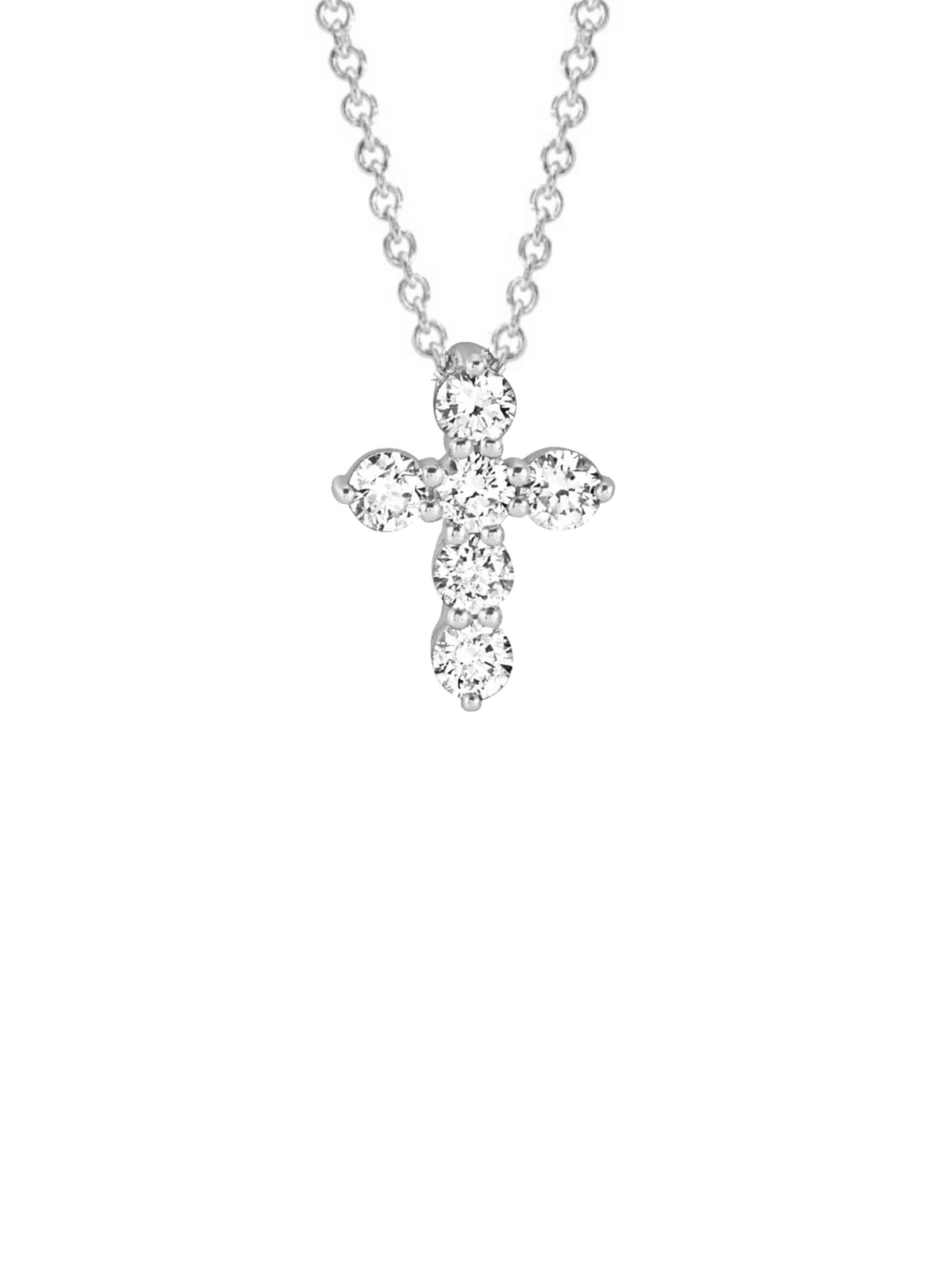 Diamond Cross Necklace - Small 14K