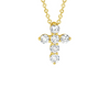 Diamond Cross Necklace - Small 14K