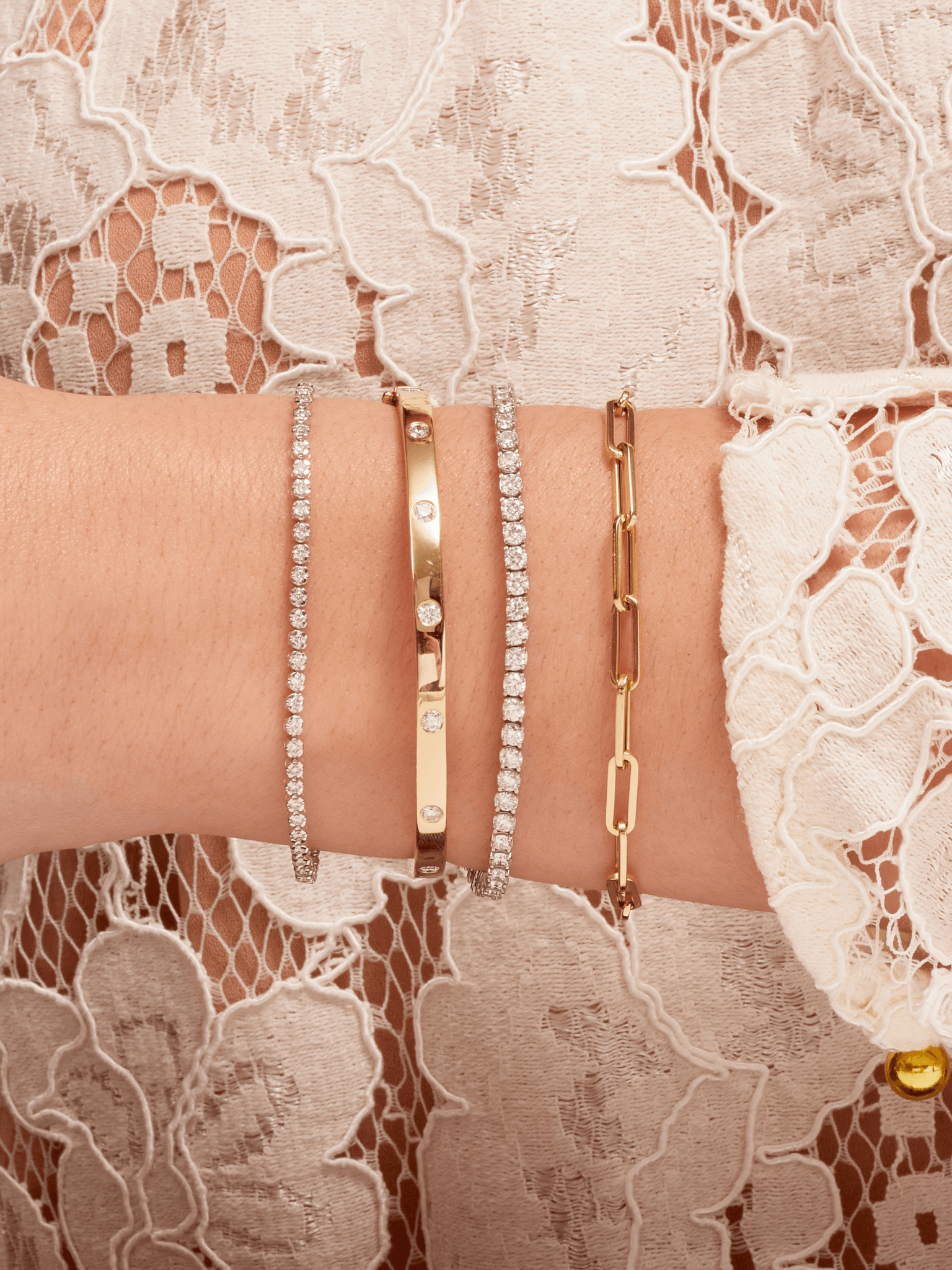 Stackable Diamond Bangle 14K LeMel