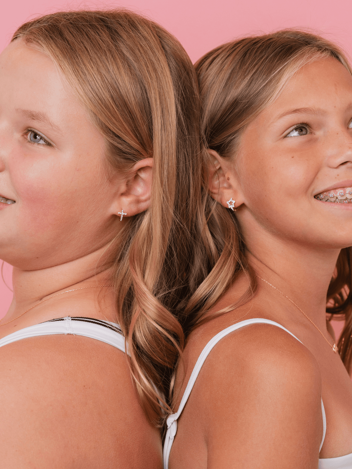 Cross CZ Huggie Earrings