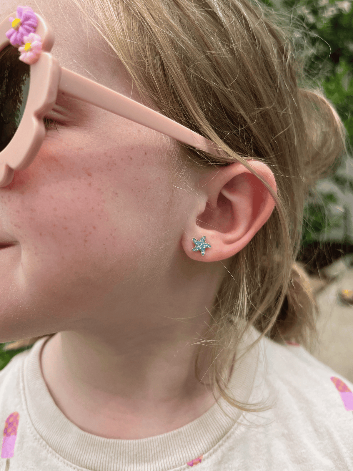 Kid Starfish Stud Earrings 14K